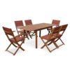 Almeria 6-8 seater outdoor wood dining set extending