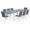 CHICAGO Aluminium Extending Dining Set White/Grey Alice's Garden